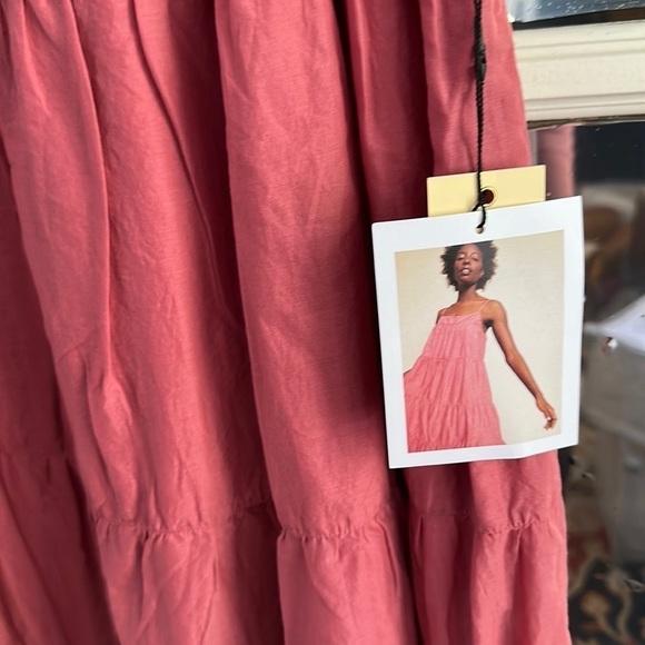 Nation Felicity Midi Dress in Flushed Pima cotton tiered size medium NWT - Picture 5 of 9